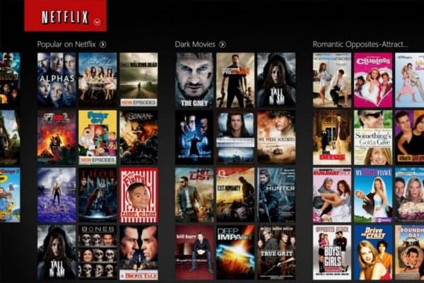 Streaming-Angebot von Netflix auf dem Bildschirm
