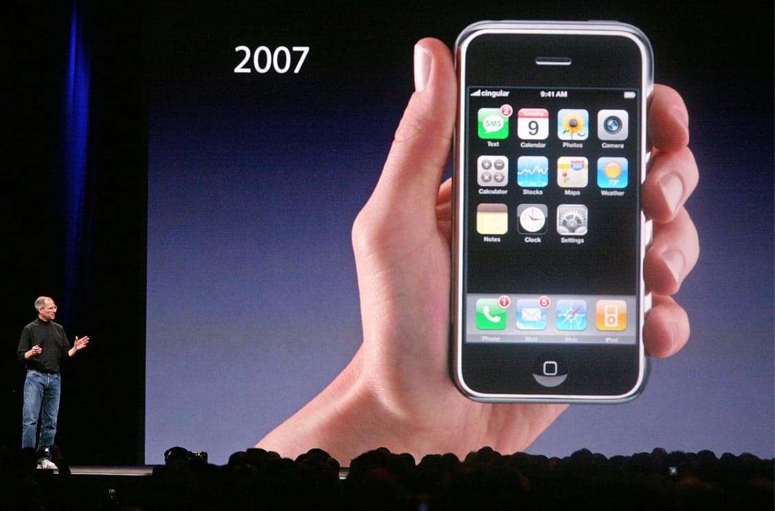 Präsentation des ersten iPhones im Jahr 2007