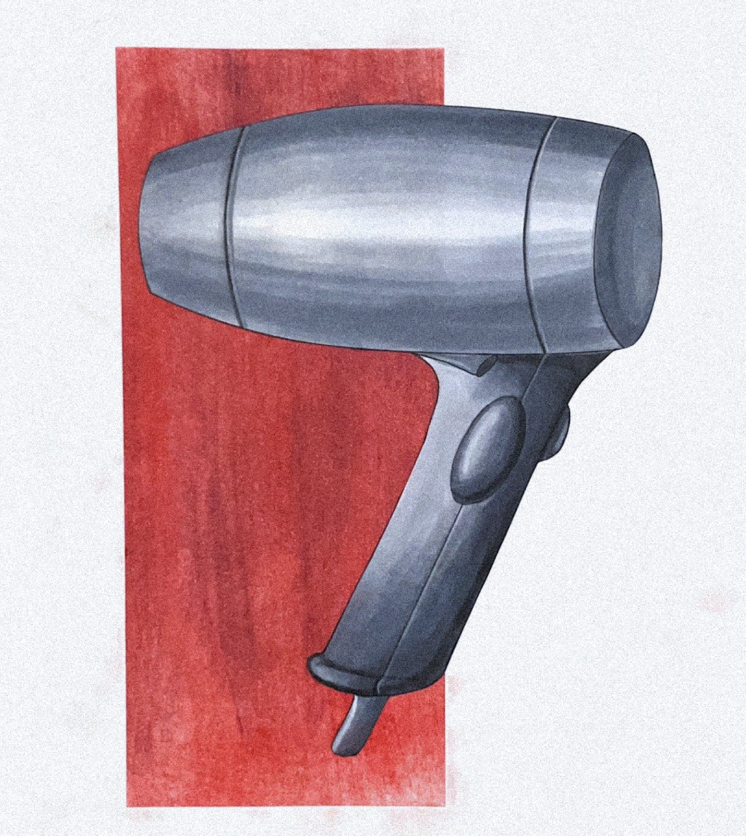 Gezeichnetes Marker-Rendering eines Föhns aus der Ausbildung